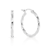 Twisted Hoop Earrings in Sterling Silver