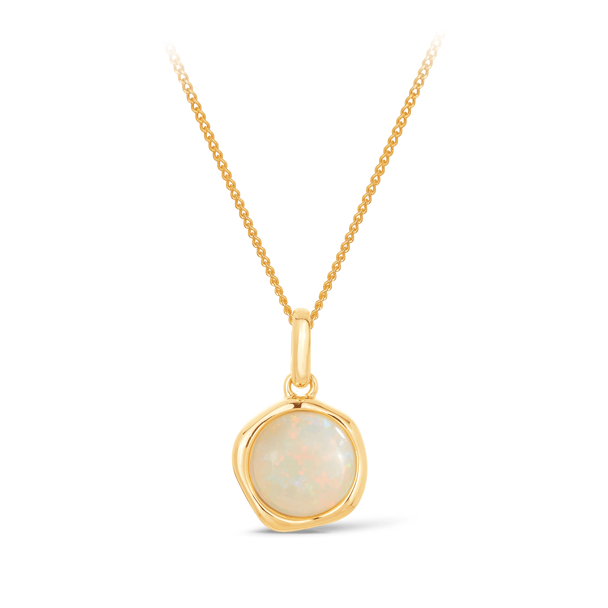 White Opal Pendant in 9ct Yellow Gold