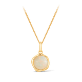 White Opal Pendant in 9ct Yellow Gold