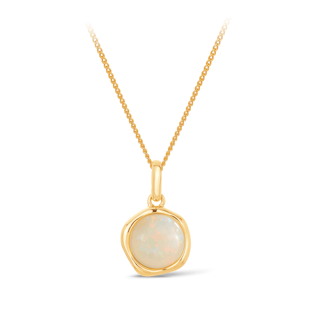 White Opal Pendant in 9ct Yellow Gold - Wallace Bishop