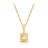 White Topaz Round Pendant in 9ct Yellow Gold