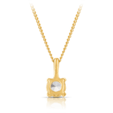White Topaz Round Pendant in 9ct Yellow Gold