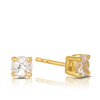 White Topaz Round Stud Earrings in 9ct Yellow Gold
