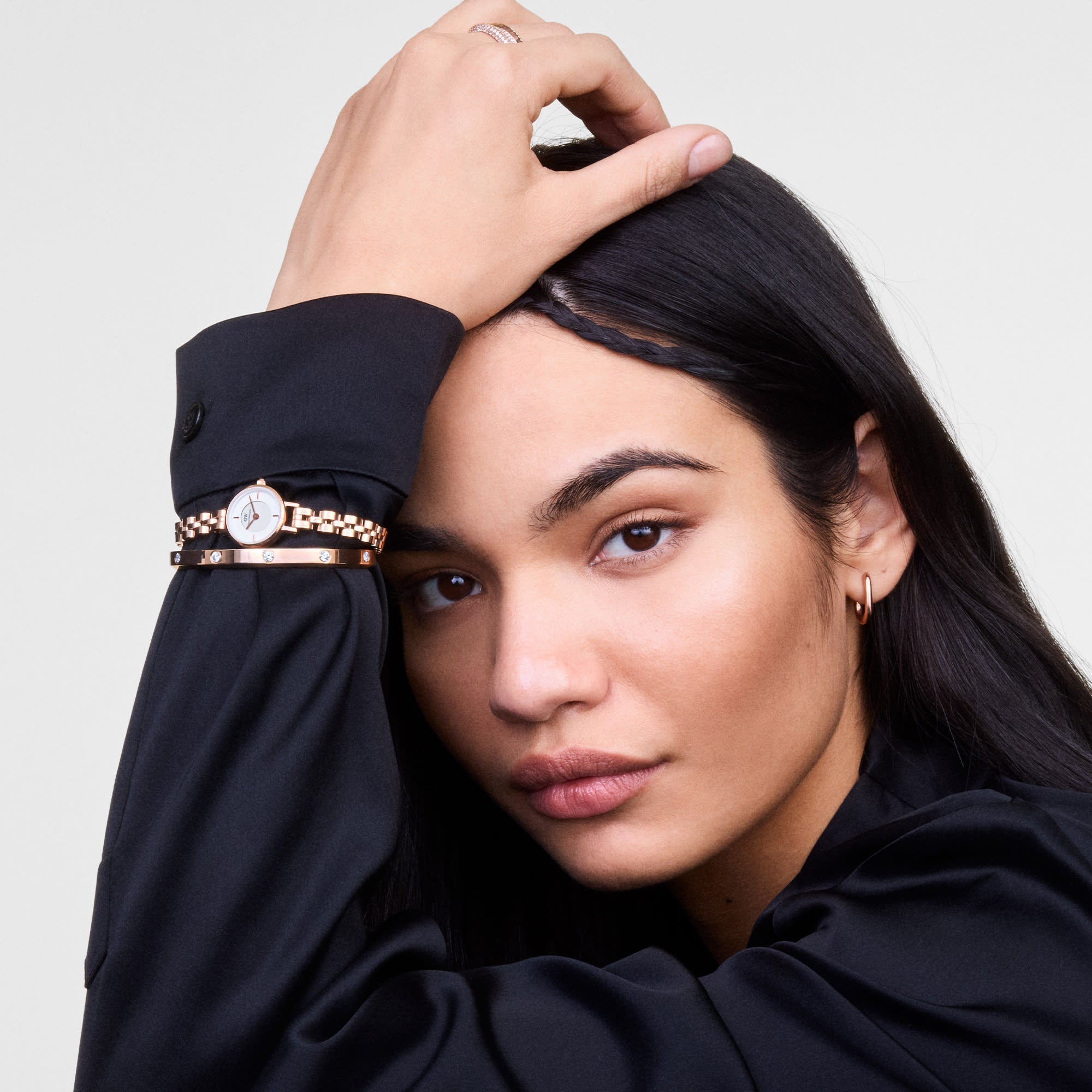 Daniel Wellington Petite Mini Arch 3-link White Rose Gold