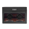Wolf Roadster Black Leather & Wood Grain Double Automatic Watch Winder with Storage 457256