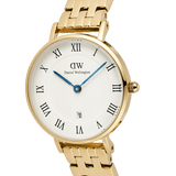 Daniel Wellington Petite Roman Numerals Date 5-link Gold