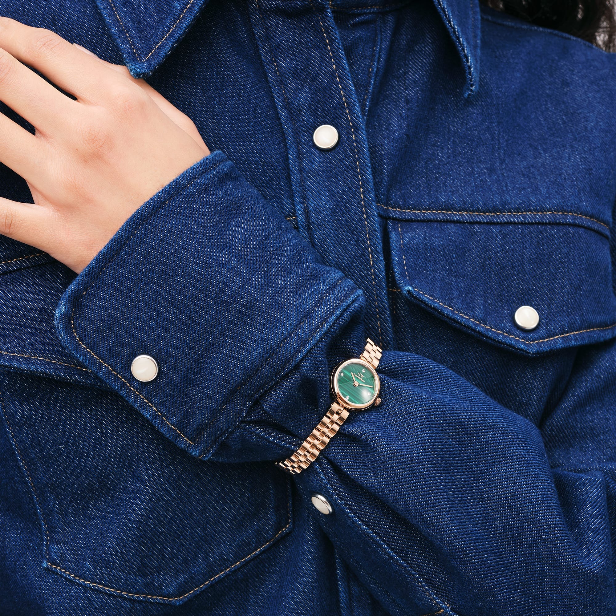 Daniel Wellington Elan Jewellery Watch 22 RG Real Malachite Watch