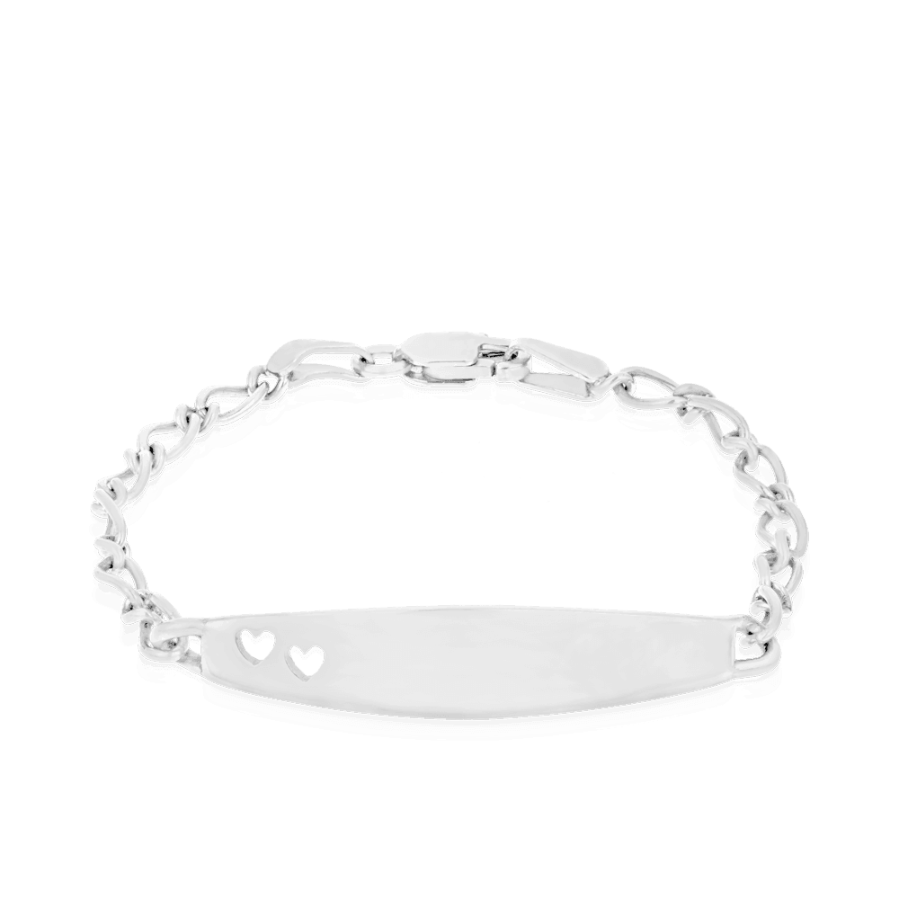 10cm Newborn/Baby ID Heart Bracelet in Sterling Silver