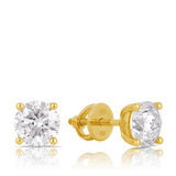 18ct Yellow Gold Solitaire Diamond Earrings TDW 2.00ct - Wallace Bishop