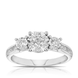 0.50ct TW Diamond Trilogy Engagement Ring in 9ct White Gold - Wallace Bishop
