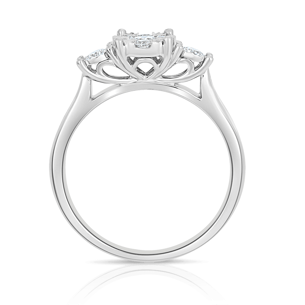0.50ct TW Diamond Trilogy Engagement Ring in 9ct White Gold - Wallace Bishop