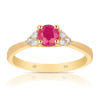 Ruby & Diamond Ring in 9ct Yellow Gold - Wallace Bishop