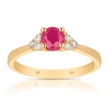 Ruby & Diamond Ring in 9ct Yellow Gold - Wallace Bishop