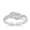 0.50ct TW Round Brilliant Diamond Twist Ring in 9ct White Gold