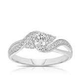 0.50ct TW Round Brilliant Diamond Twist Ring in 9ct White Gold