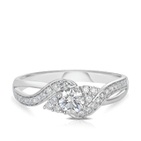 0.50ct TW Round Brilliant Diamond Twist Ring in 9ct White Gold