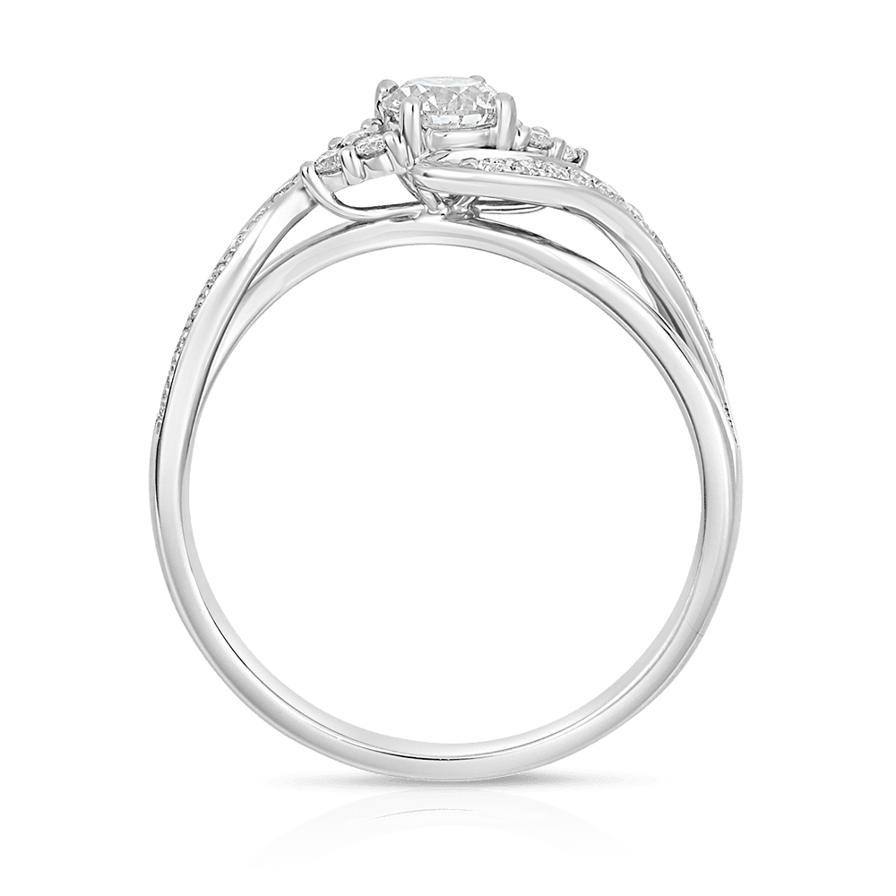 Twist Claw & Grain Diamond Engagement Ring in 9ct White Gold Ring TDW0.5ct - Wallace Bishop