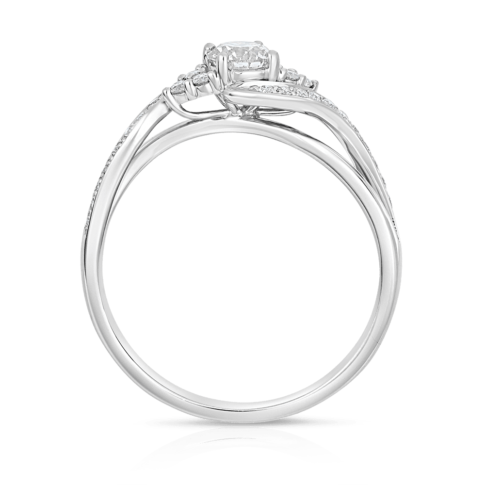 0.50ct TW Round Brilliant Diamond Twist Ring in 9ct White Gold