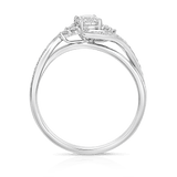 0.50ct TW Round Brilliant Diamond Twist Ring in 9ct White Gold