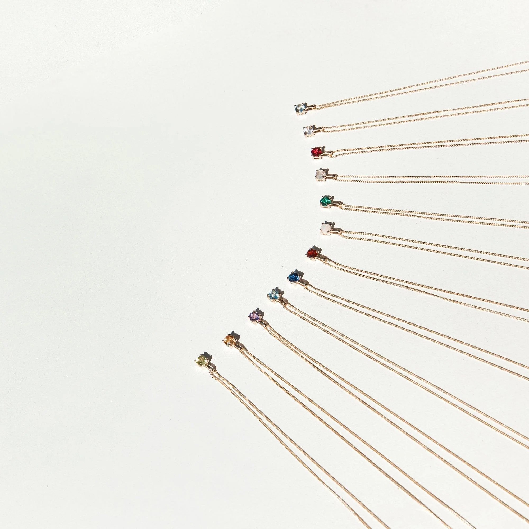9ct Gold Birthstone Pendants