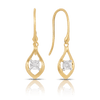 0.0200ct TW Diamond Drop Earrings in 9ct Yellow and White Gold