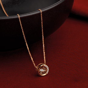 Dancing diamond necklace yellow gold store