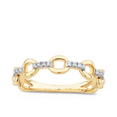 0.06ct TDW Diamond Link Ring in 9ct Yellow Gold - Wallace Bishop