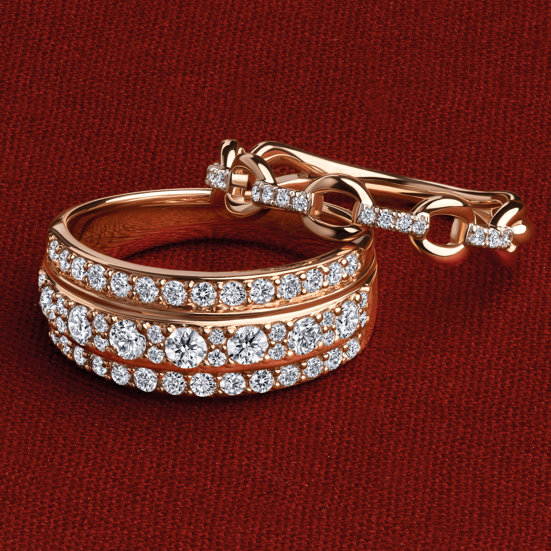 0.06ct TDW Diamond Link Ring in 9ct Yellow Gold - Wallace Bishop