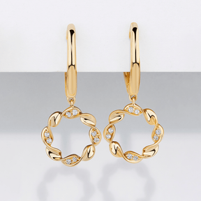 0.06ct TW Diamond Twist Earrings in 9ct Yellow Gold - Wallace Bishop