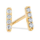 0.072ct TDW Petite Diamond Bar Stud Earrings in 9ct Yellow Gold - Wallace Bishop
