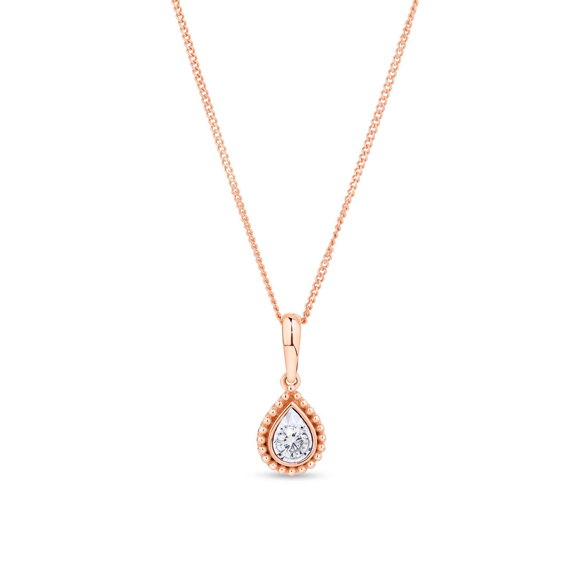 0.08ct TW Diamond Drop Pendant in 9ct Rose Gold - Wallace Bishop