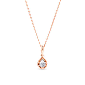 0.08ct TW Diamond Drop Pendant in 9ct Rose Gold - Wallace Bishop