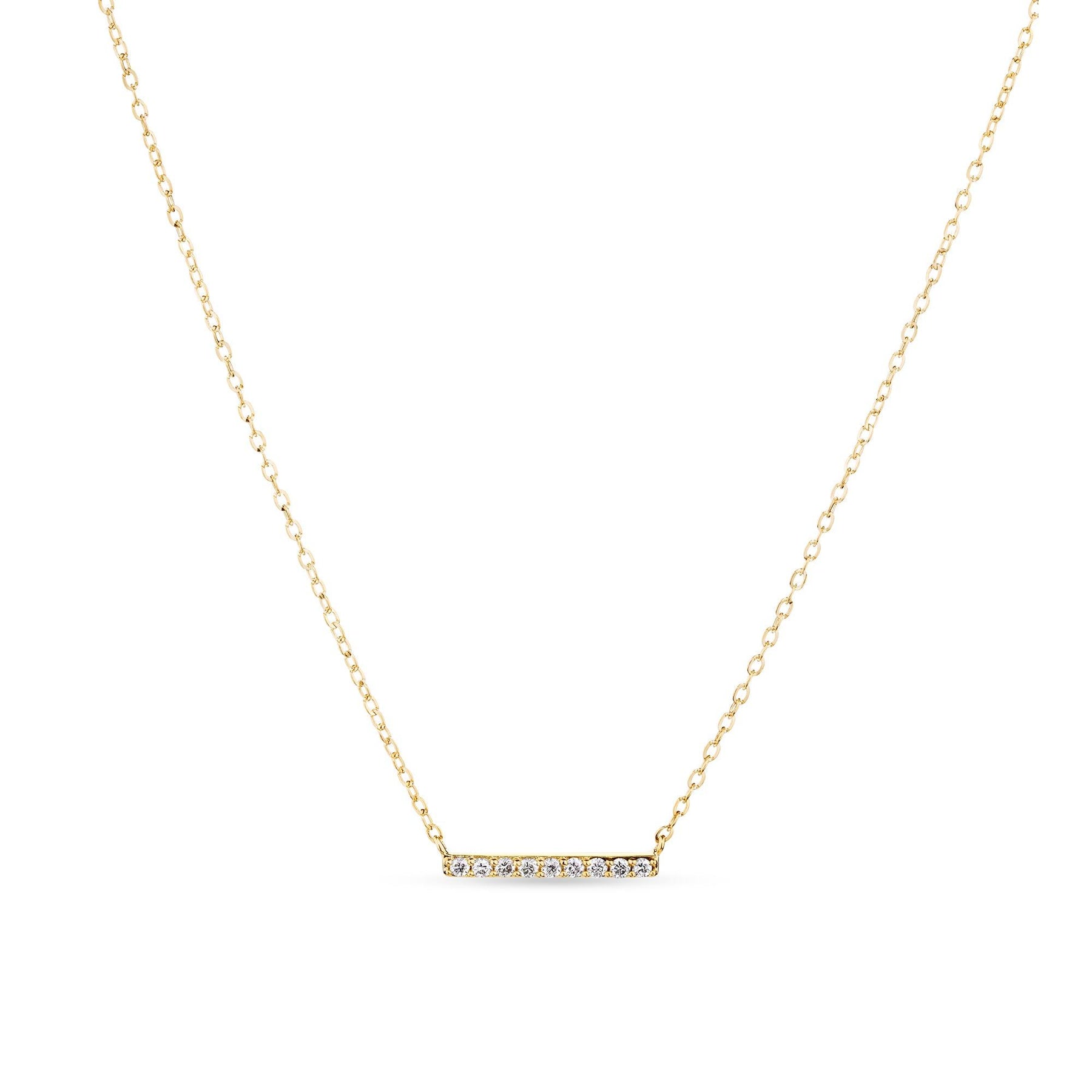 0.090ct TDW Diamond Bar Necklace in 9ct Yellow Gold - Wallace Bishop