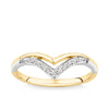 0.10ct TDW Diamond Chevron Band in 9ct Yellow and White Gold
