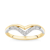 0.10ct TDW Diamond Chevron Band in 9ct Yellow and White Gold