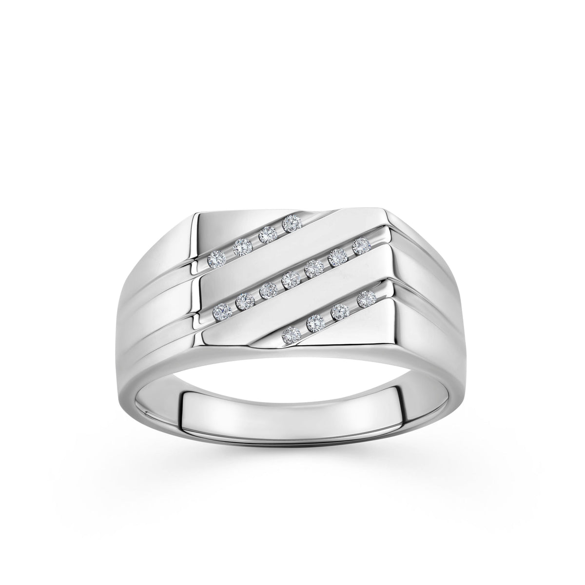 0.10ct TDW Men's Diamond Band in Sterling Silver - Wallace Bishop