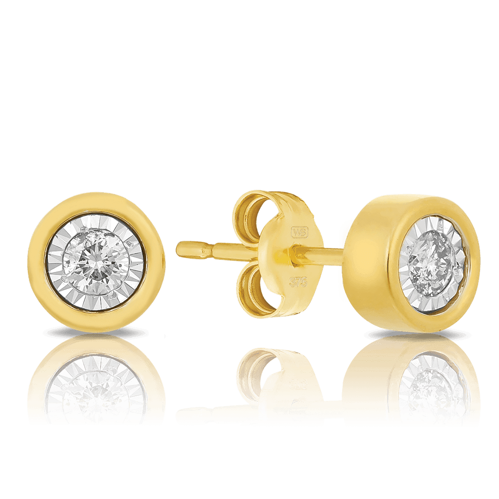 0.10ct TW Diamond Stud Earrings in 9ct Yellow Gold