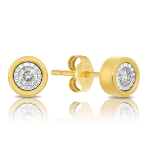 0.10ct TW Diamond Stud Earrings in 9ct Yellow Gold - Wallace Bishop