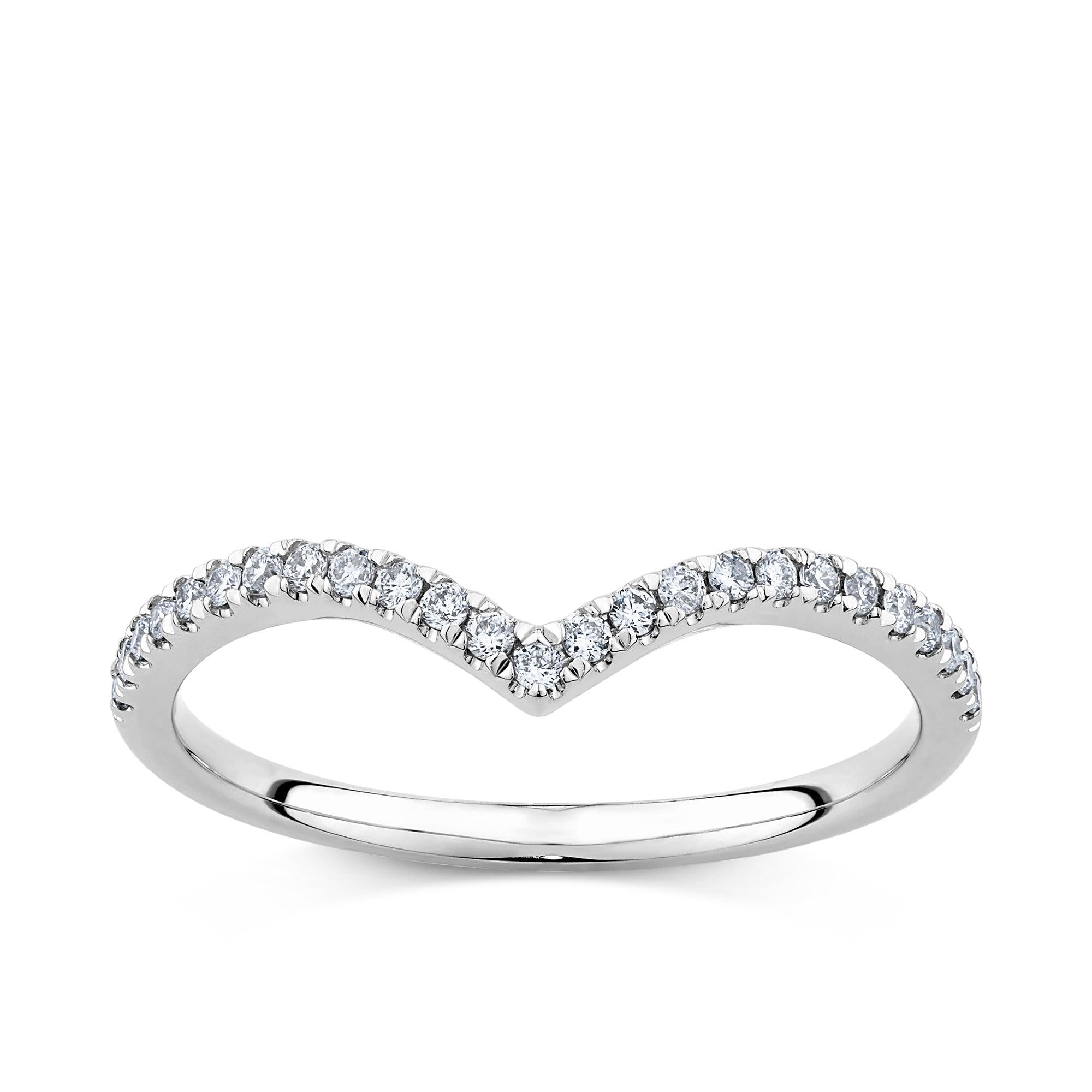 0.15ct TW Diamond Chevron Ring in 9ct White Gold