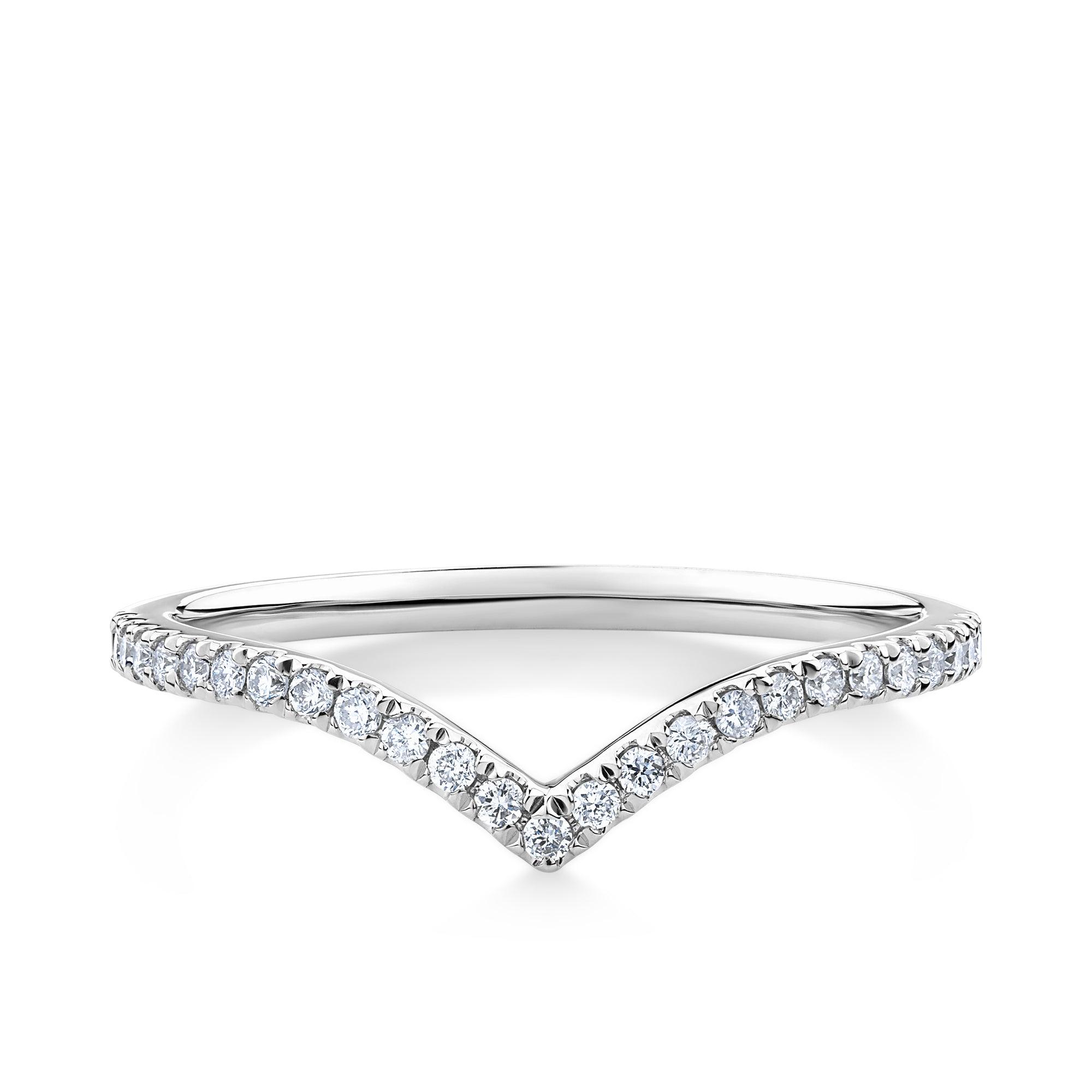 0.15ct TW Diamond Chevron Ring in 9ct White Gold