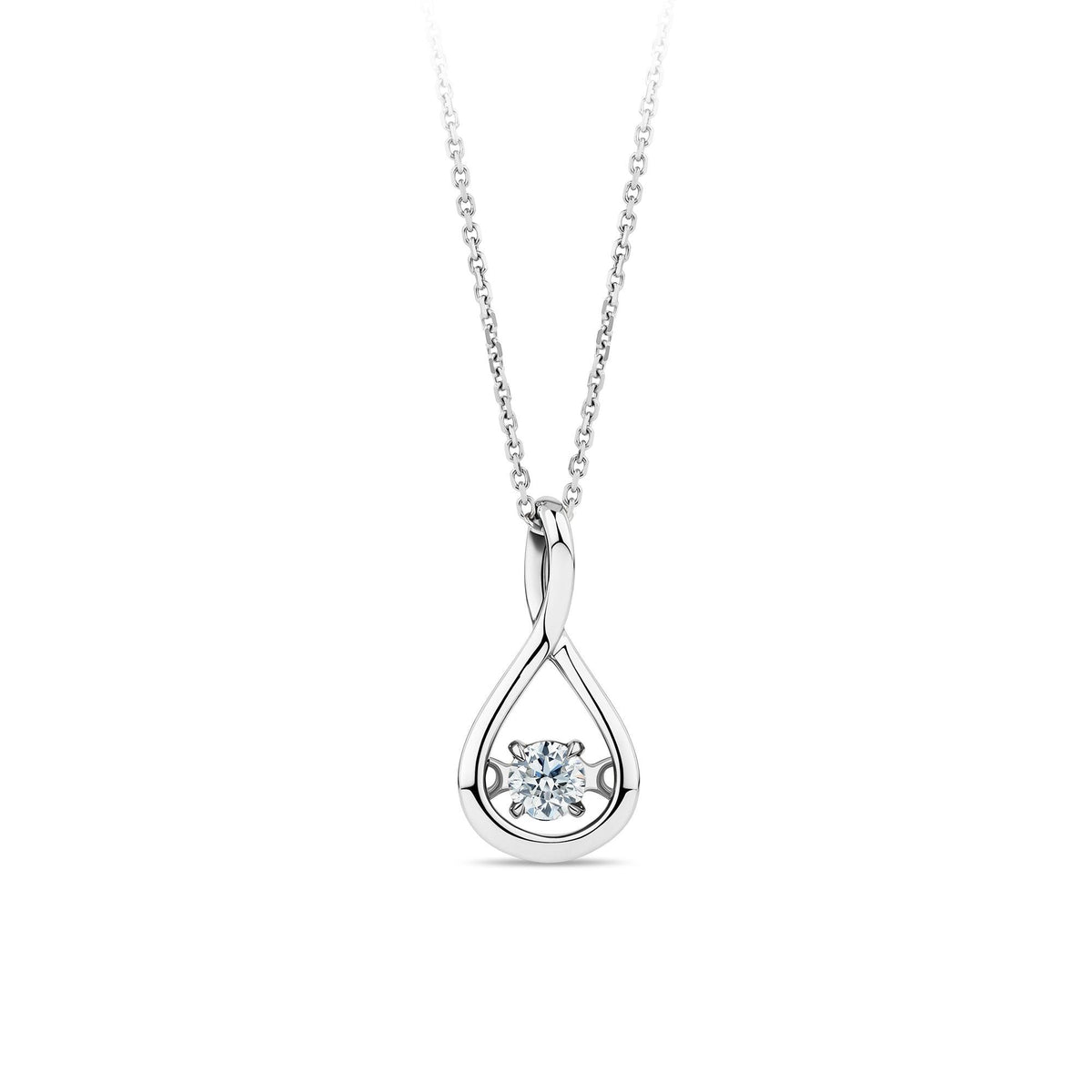 0.15ct TW Twist Dancing Diamond Pendant in 9ct White Gold - Wallace Bishop