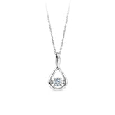 0.15ct TW Twist Dancing Diamond Pendant in 9ct White Gold - Wallace Bishop