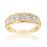 0.20ct TW Diamond Men's Wedding Band in 9ct Yellow Gold - Wallace Bishop