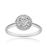 0.22ct TDW Diamond Halo Engagement Ring in 9ct White Gold - Wallace Bishop