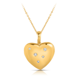 0.25 TDW Heart Pendant Necklace 9ct Yellow Gold