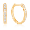 0.25ct TW Channel Set Diamond Oval Huggie in 9ct Yellow Gold