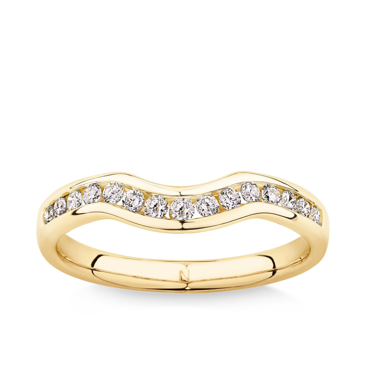 0.25ct TW Diamond Contour Wedding Band in 18ct Yellow Gold - Wallace Bishop