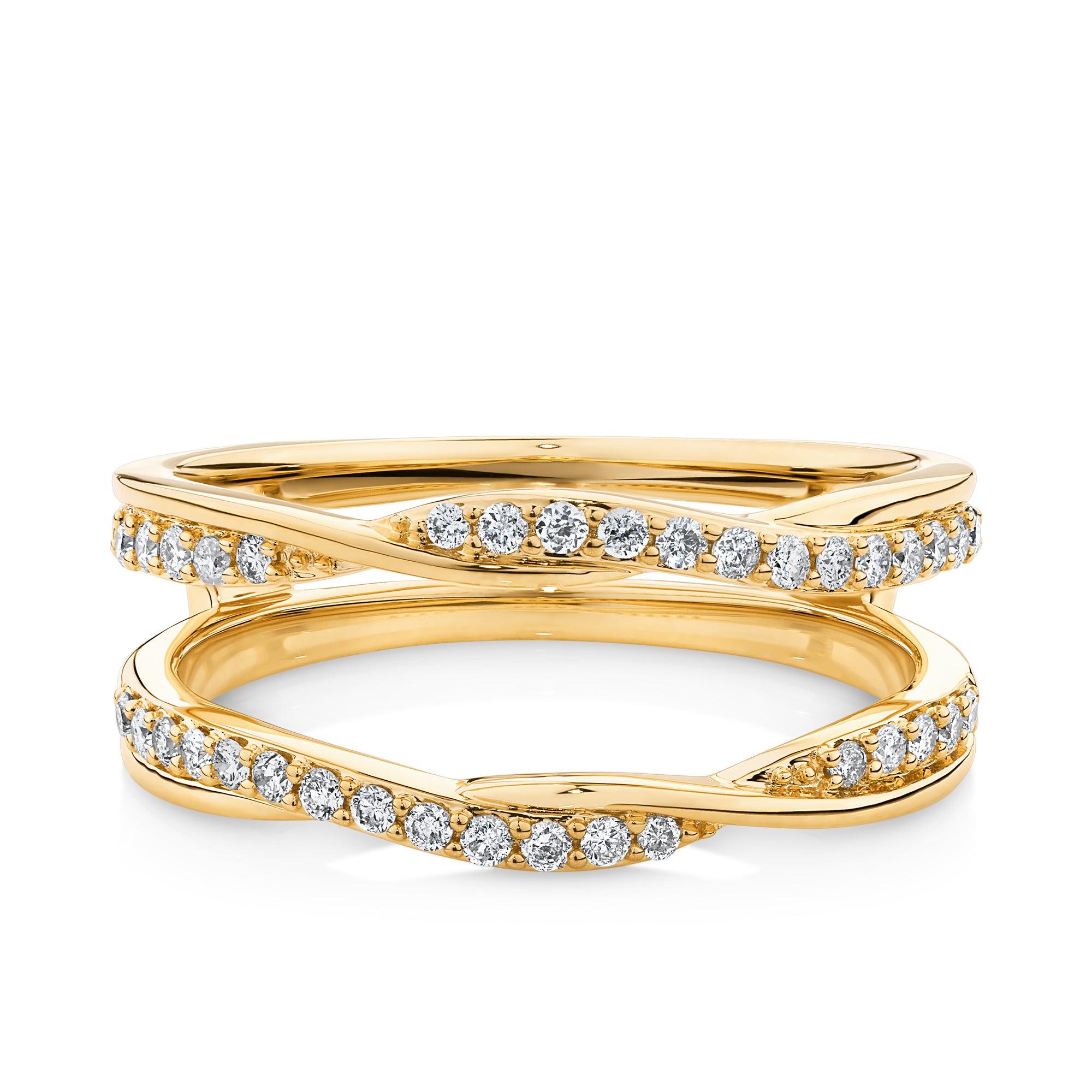 0.25ct TW Diamond Double Wedding Band in 9ct Yellow Gold