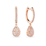 0.25ct TW Diamond Drop Huggies in 9ct Rose Gold