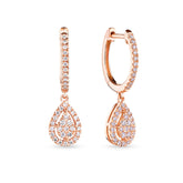 0.25ct TW Diamond Drop Huggies in 9ct Rose Gold - Wallace Bishop